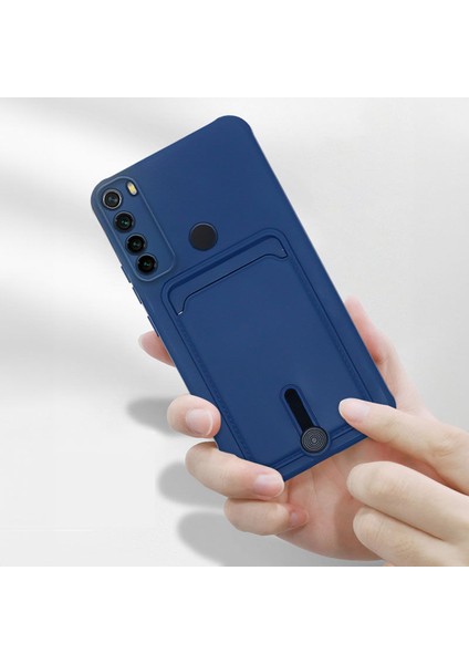 Xiaomi Redmi Note 8 Uyumlu Kılıf Zebana Kartlıklı Sweet Yumuşak Silikon Kılıf Mavi