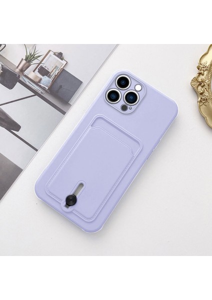 Apple iPhone 13 Pro Uyumlu Kılıf Zebana Kartlıklı Sweet Yumuşak Silikon Kılıf Lila