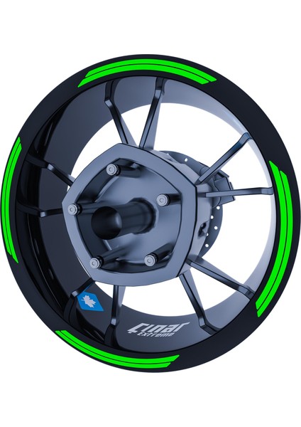 Floresan Yeşil Double Stripe Jant Şeridi Sticker Çınar Extreme