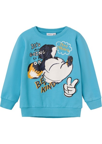 Mickey Mouse Turkuaz Erkek Çocuk Sweatshirt 13221200