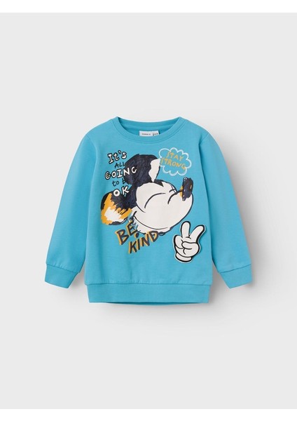 Mickey Mouse Turkuaz Erkek Çocuk Sweatshirt 13221200