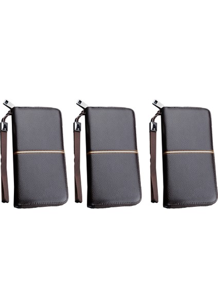 Erkek Uzun Deri Cüzdan - 8 Kart Yuvalı, Fermuarlı (Yurt Dışından)
