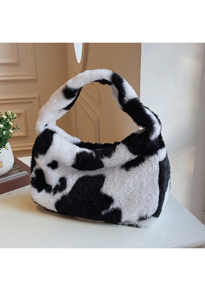 Kadın Kızlar Moda Peluş Baskı Debriyaj Çanta (Yurt Dışından)