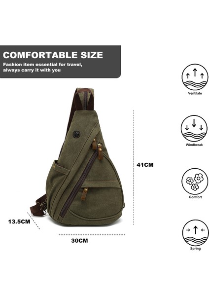 Kanvas Askılı Çanta: Erkek Kadın Crossbody Günlük Sırt Çantası (Yurt Dışından)