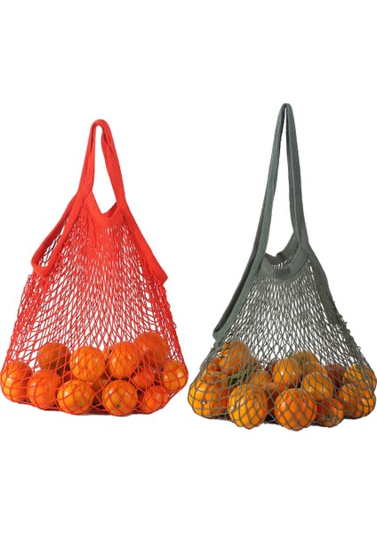[2 Paket] Yeniden Kullanılabilir Örgü Market Poşetleri - Bez Çantalar (Yurt Dışından)