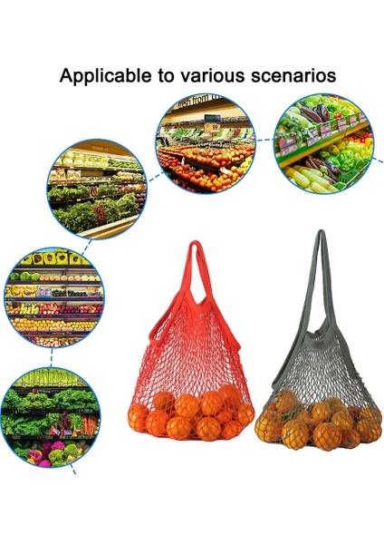 [2 Paket] Yeniden Kullanılabilir Örgü Market Poşetleri - Bez Çantalar (Yurt Dışından)