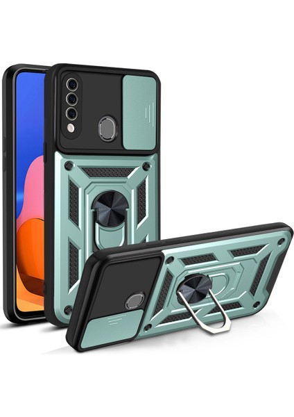 Samsung Galaxy A20S Kamera Kapaklı Telefon Kılıfı (Yurt Dışından)