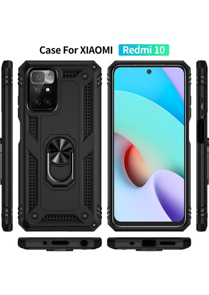Xiaomi Redmi 10 Halka Tutuculu Darbeye Dayanıklı Telefon Kılıfı (Yurt Dışından)