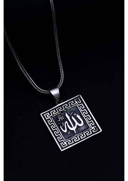 Allah Yazılı Erkek Gümüş Kolye Zincir Büyük Boy fiyatları