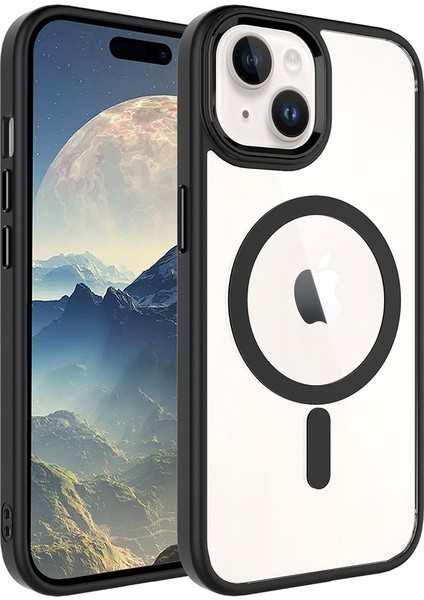 Apple iPhone 15 Plus Kılıf Krom Magsafe Silikon Kapak