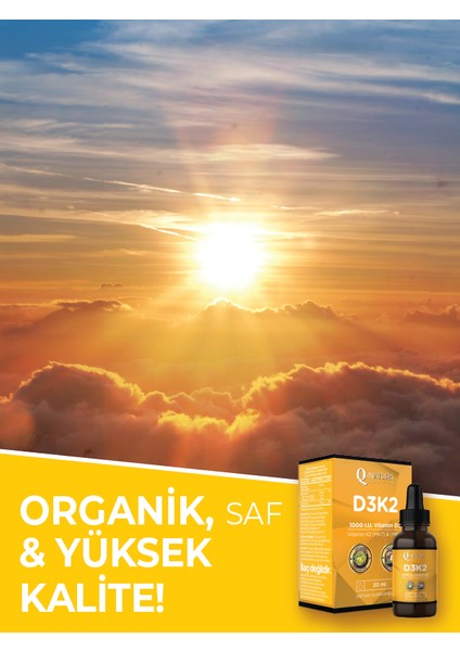 D3K2 20 ml - Organik Zeytinyağı + Mtc Oil