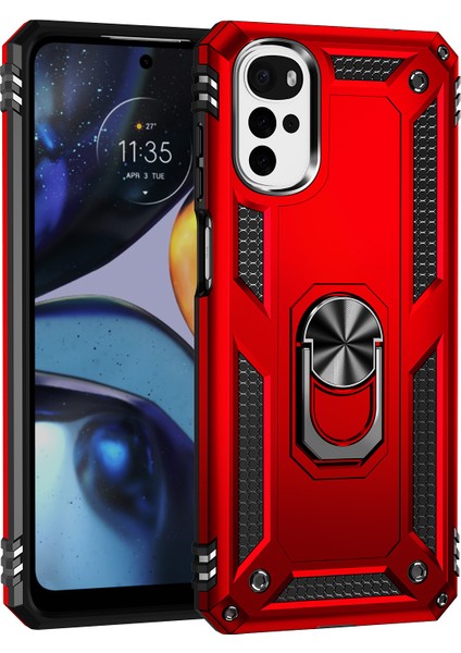 Motorola Moto G22 Halka Tutuculu Darbeye Dayanıklı Telefon Kılıfı (Yurt Dışından)