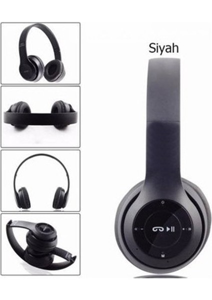 AS-K02 47 Şarjlı Kablosuz Kulaklık Bluetooth Mikrofonlu Kulaküstü Kulaklık Katlanabilir