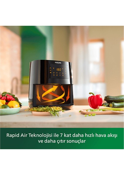 Wifi Bağlantılı, Amazon Alexa Uyumlu, 4.1 Litre- 4 Porsiyon, Rapid Air Teknolojili, Yıkanabilir Airfryer