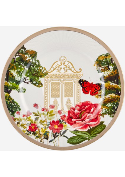 Magic Garden Beyaz Porselen Kahvaltı Tabağı 21 cm