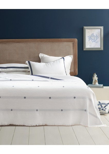 Riva Çift Kişilik Yatak Örtüsü - Beyaz