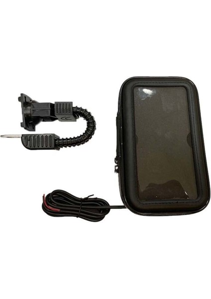 Telefon Tutucu Ayna Bağlantılı USB Girişli Deri Model