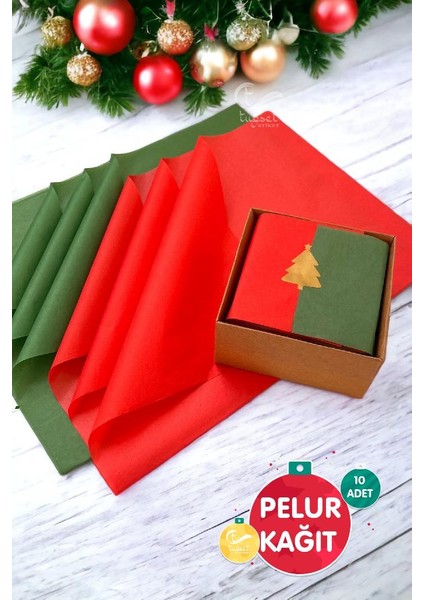 Yılbaşı Renkli Pelur Kağıt 50X70CM 10ADET /kırmızı Yeşil Pelur Kağıt /yeni Yıl Paketleme -T595
