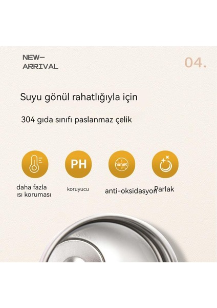 304 Paslanmaz Çelik Damlatmaz Bardak - Çift Vakumlu Paslanmaz Çelik Araba Su Bardağı 500ML (Yurt Dışından)