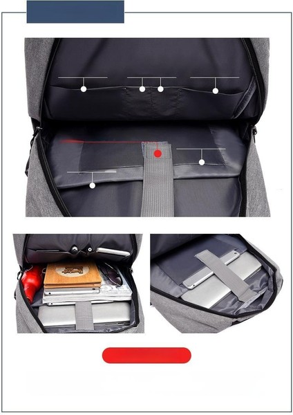 Iş Çantası USB Şarjlı Okul Çantası Seyahat Suya Dayanıklı Laptop Çantası Sırt Çantası Sırt Çantası (Yurt Dışından) modelleri