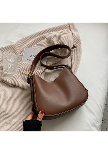 Moda Doku Omuz Çantası Büyük Kapasiteli Retro Bayanlar Messenger Çanta (Yurt Dışından)