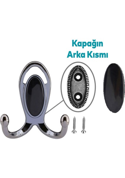 Metax Uzay Askı Vestiyer Duvar Askısı Metal Dolap Elbise Askılığı Füme Siyah Kapak modelleri