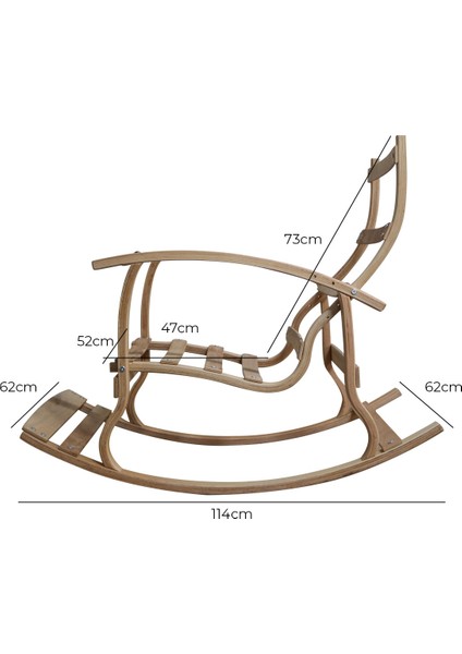 Mobil Deco Padişah Erciyes Ahşap Çift Minderli Cepli Sallanan Sandalye Bordo/krem