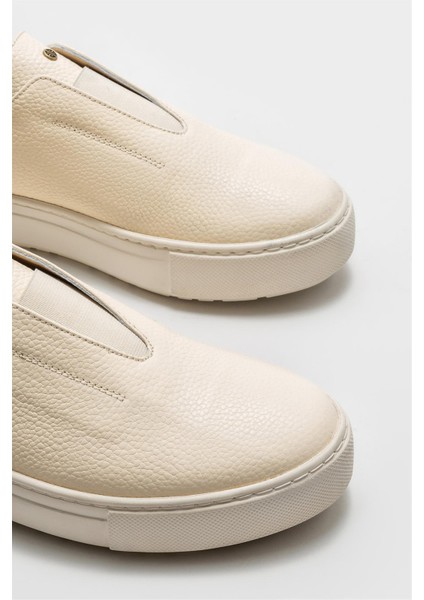 Bej Deri Kadın Günlük Ayakkabı modelleri