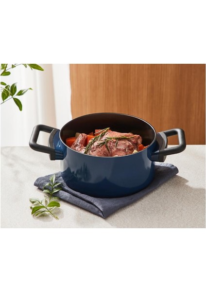 Locknlock Decore Derin Tencere Mavi-Navy 20 cm