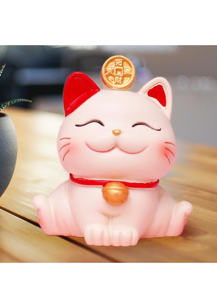 Lucky Cat Figürinler Fortune Feng Shui Mağaza Için Koleksiyon Iki El Orta (Yurt Dışından)