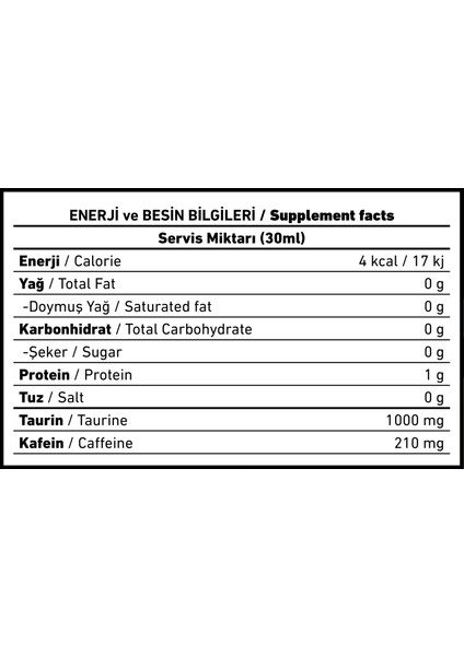 Caffeine Shot 1*30 ml Tek Kullanımlık(1 Servis) Nane-Limon Aromalı