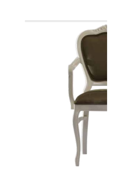 Sandalye ST Zus032 Oyma Çizgi Model Kolçak BabyFace Kumaş Parlak Beyaz Lake ElYapı