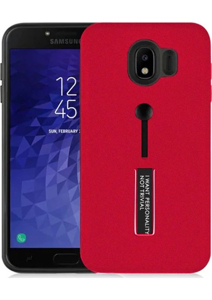 Samsung J4 Standlı Kılıf Pembe