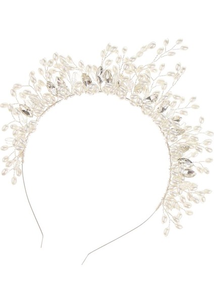 Kadın Düğün Inci Rhinestones Taç Bandı Tiara Headdress (Yurt Dışından)