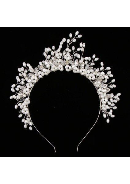 Kadın Düğün Inci Rhinestones Taç Bandı Tiara Headdress (Yurt Dışından) indirimleri