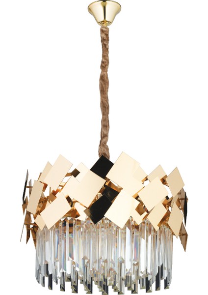 Roshan 50'lik Yuvarlak Gold Kristal Taşlı Modern Oturma Odası Salon Sarkıt Avize fiyatları