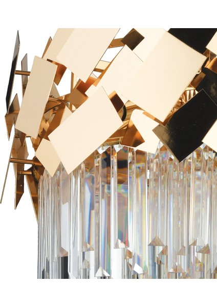 Roshan 50'lik Yuvarlak Gold Kristal Taşlı Modern Oturma Odası Salon Sarkıt Avize fırsatları