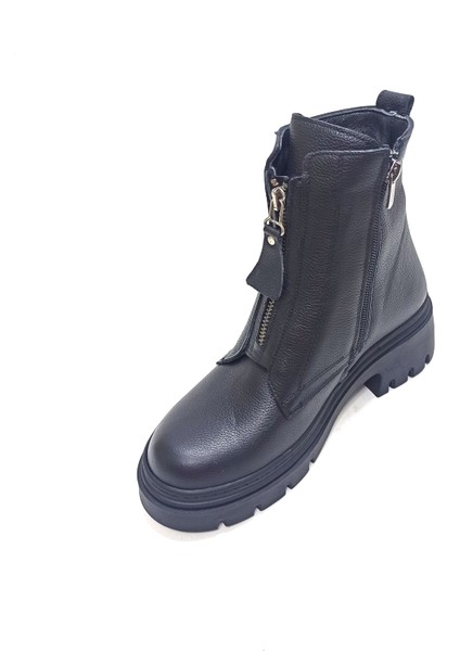 Siyah Deri Kadın Postal Bot Ayakkabı modelleri