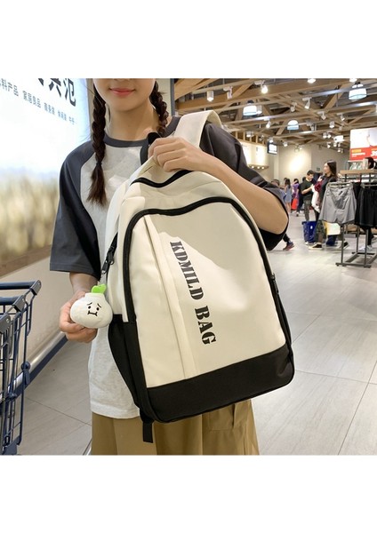 Ortaokul Öğrencisi Okul Çantası 2023 Yeni Basit Seyahat Sırt Çantası Kadın Üniversite Öğrencisi Büyük Kapasiteli Sırt Çantası (Yurt Dışından) fırsatları