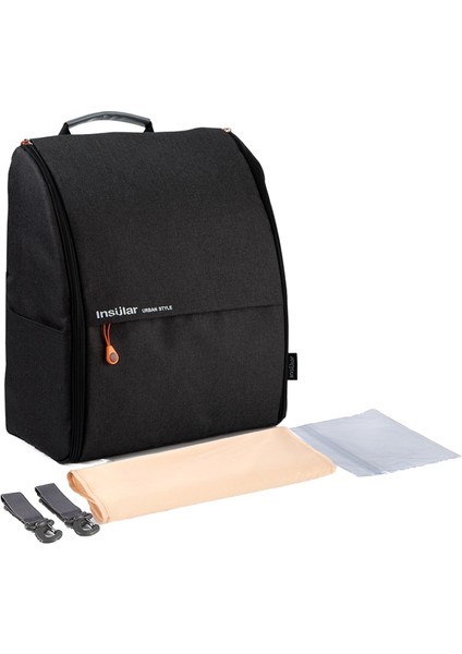 Basit Çift Omuz Çok Fonksiyonlu Polyester Anne Çantası Sırt Çantası Büyük Kapasiteli Anne ve Bebek Gezi Sırt Çantası (Yurt Dışından)