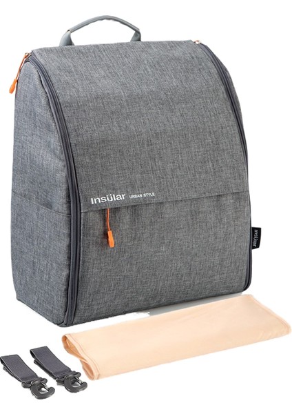 Basit Çift Omuz Çok Fonksiyonlu Polyester Anne Çantası Sırt Çantası Büyük Kapasiteli Anne ve Bebek Gezi Sırt Çantası (Yurt Dışından)