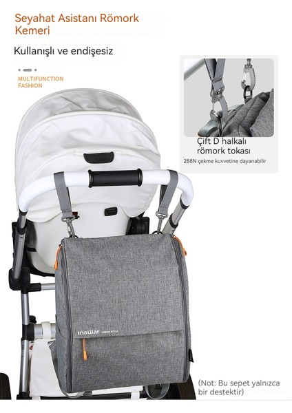 Basit Çift Omuz Çok Fonksiyonlu Polyester Anne Çantası Sırt Çantası Büyük Kapasiteli Anne ve Bebek Gezi Sırt Çantası (Yurt Dışından) fiyatları