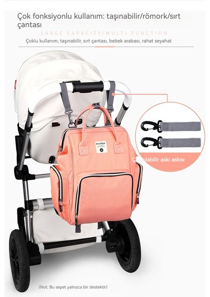 Çok Fonksiyonlu Moda Sırt Çantası Anne Çantası Büyük Kapasiteli Anne ve Bebek Gezi Çantası Anne ve Bebek Malzemeleri Su Geçirmez Sırt Çantası (Yurt Dışından) modelleri