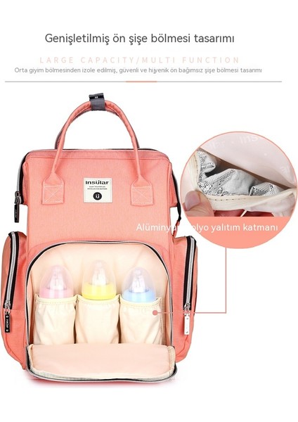 Çok Fonksiyonlu Moda Sırt Çantası Anne Çantası Büyük Kapasiteli Anne ve Bebek Gezi Çantası Anne ve Bebek Malzemeleri Su Geçirmez Sırt Çantası (Yurt Dışından) indirimleri