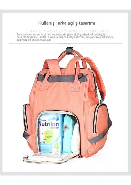 Çok Fonksiyonlu Moda Sırt Çantası Anne Çantası Büyük Kapasiteli Anne ve Bebek Gezi Çantası Anne ve Bebek Malzemeleri Su Geçirmez Sırt Çantası (Yurt Dışından) fırsatları