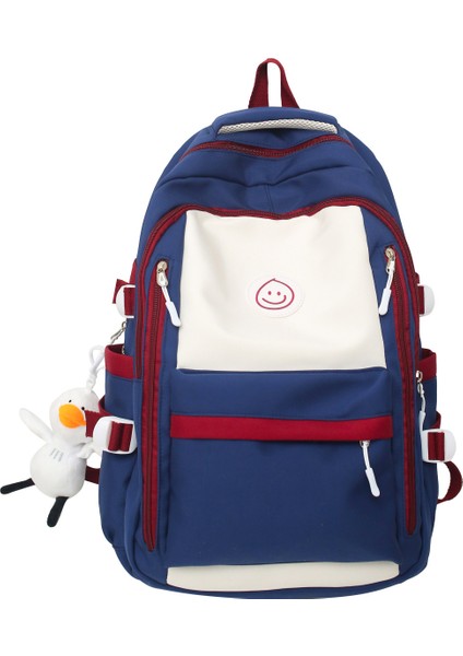 Schoolbag Kadın Lise Ortaokul Öğrencisi Büyük Kapasiteli Sırt Çantası Basit Ortaokul Öğrencisi Yükünü Azaltan Rahat Sırt Çantası (Yurt Dışından)