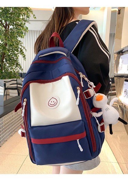 Schoolbag Kadın Lise Ortaokul Öğrencisi Büyük Kapasiteli Sırt Çantası Basit Ortaokul Öğrencisi Yükünü Azaltan Rahat Sırt Çantası (Yurt Dışından) modelleri