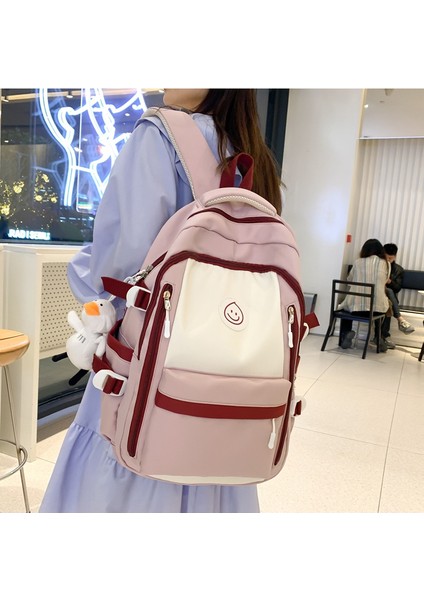 Schoolbag Kadın Lise Ortaokul Öğrencisi Büyük Kapasiteli Sırt Çantası Basit Ortaokul Öğrencisi Yükünü Azaltan Rahat Sırt Çantası (Yurt Dışından) fiyatları