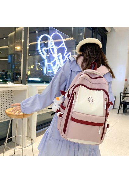 Schoolbag Kadın Lise Ortaokul Öğrencisi Büyük Kapasiteli Sırt Çantası Basit Ortaokul Öğrencisi Yükünü Azaltan Rahat Sırt Çantası (Yurt Dışından) modelleri