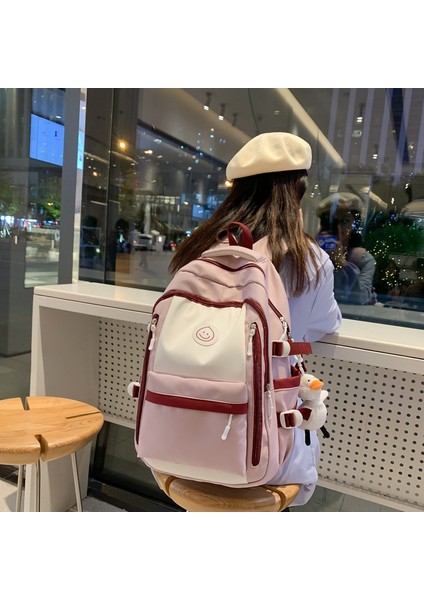 Schoolbag Kadın Lise Ortaokul Öğrencisi Büyük Kapasiteli Sırt Çantası Basit Ortaokul Öğrencisi Yükünü Azaltan Rahat Sırt Çantası (Yurt Dışından) fırsatları